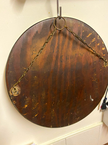 Round gold metal porthole - metal,
