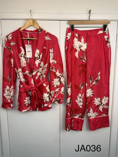 Zara floral satin - satin, belted