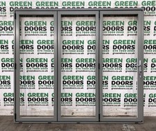 TRIPLE GLAZED BI-FOLD DOORS ALUMINIUM BIFOLDING BIFOLDS LIGHT GREY EXTERNAL NEW