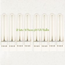 2 Set - 8pcs Pack 9W 365nm UV Light Bulb Tube Replacement CND Shellac Lamp 8 pk