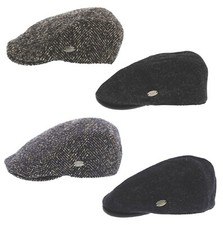 Whiteley Fleck Tweed Flat Cap Duckbill Peak Size 57cm-61cm Navy or Black 