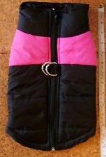 Small Dog Coat Step in Style Showerproof Quilted Thermal Black & Pink Small BNWT