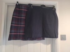 Two M&S Jersey Skirts Navy Size 14