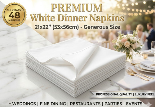 White dinner napkins 21x22 - dinner,
