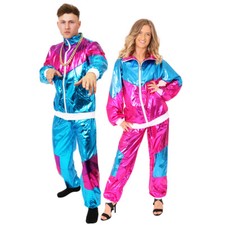 SHELL SUIT FANCY DRESS COSTUME 80'S CHAV OUTFIT SCOUSE 1980'S TRACK SUIT STAG DO