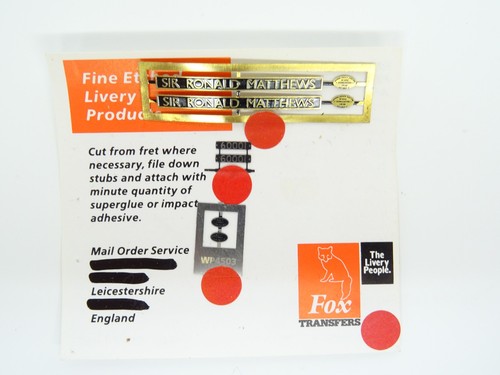 Gauge loco nameplates a4 - oo,