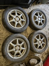 14” Alloy Wheels With Tyres 4x100 Et38 Vauxhall Corsa Honda Mazda Nissan Renault