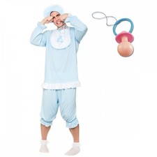 Adult Blue Big Cry Baby + Jumbo Baby Dummy Unisex Stag Hen Party Fancy Dress