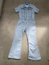 ASOS DESIGN Petite stretch 70s jumpsuit in light blue Size 16