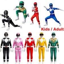 Kids Ranger Morphsuit Mighty Morphin Power Rangers Boys Jumpsuit Cosplay Costume