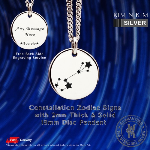 925 silver zodiac necklace - silver,