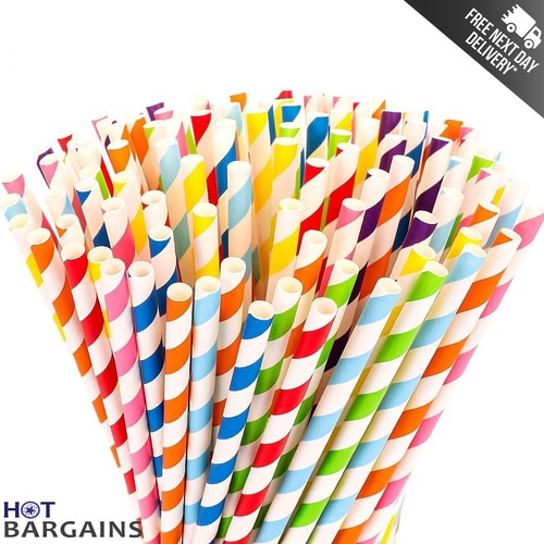 Disposable paper straws - disposable, 8"
