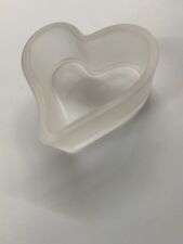 2x HEART SHAPED GLASS DISHES
