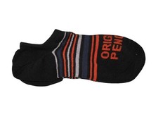 ORIGINAL PENGUIN No Show Striped  Trainer Socks With Heel Grip  Black