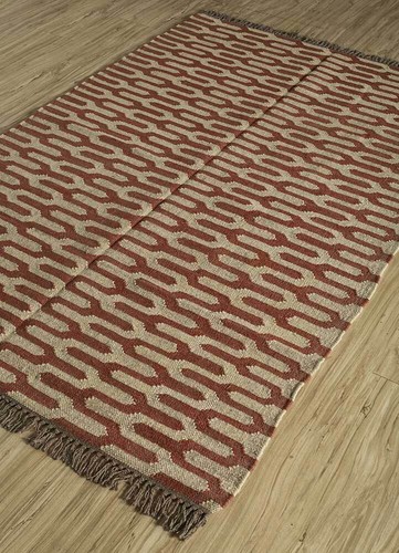 Boho wool kilim jute area - wool, rug