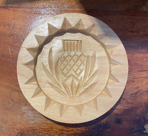 Wooden thistle shortbread - thistle,