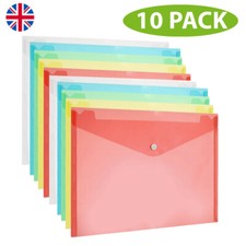 10 x A4 Plastic Wallets Stud