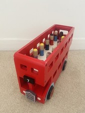 Habitat Wooden London Bus Toy Vintage Classic with Peg Figures Double Decker