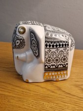 Mlesna Sri Lanka Porcelain Elephant Tea Caddy With Stopper. VGC