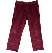 M&S Blue Harbour Corduroy Trousers Mens W36 L29 Wine Purple Zip Fly Cotton