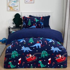 Dinosaur Duvet Cover Bedding Set Sherpa Fleece Kids Christmas Gift Quilt Single