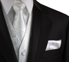 MEN'S WHITE PAISLEY FORMAL