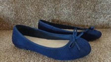 EVANS BLUE FAUX SUEDE BALLET