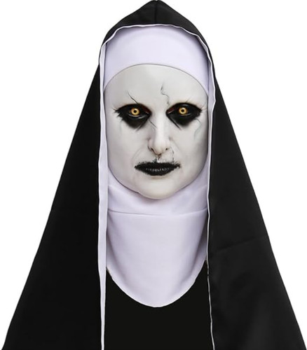 Halloween nun full head - nun,