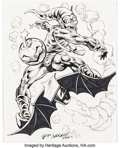 Green goblin original art - goblin,