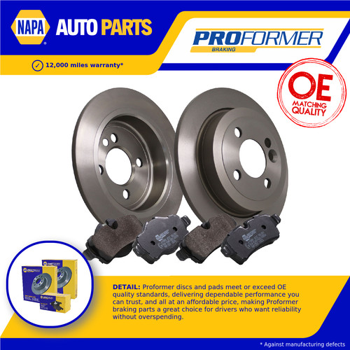 Solid brake discs and pads - 2x,
