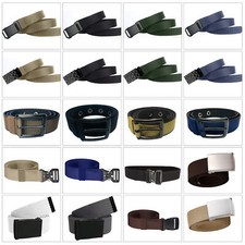 Mens Canvas Web Military Belt Outdoor Tactical Buckle Belts Unisex Waistband