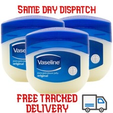Large 3 Pack Vaseline Original Pure Petroleum Jelly Face Skin Body Care Product