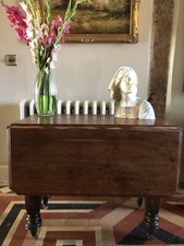 Original Antique Mahogany Small Breakfast Drop Leaf Extendable Table Circa 1860