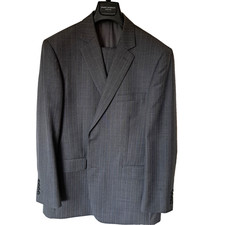 Brook Taverner Grey Pinstripe Suit, 2 Piece, Mens UK 44R W38 L31