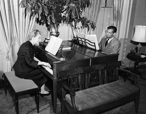 Leonard bernstein his wife sit - leonard,