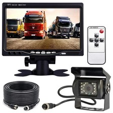 7" LCD Monitor Car Reversing Camera For Bus Truck Van Rear View Kit UK