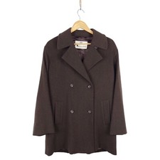 Aquascutum Womens Double Breasted Wool Cashmere Coat With Belt Size Medium