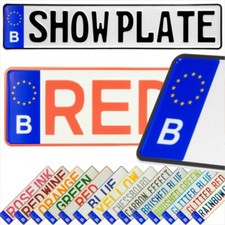 Belgium B EU Badge Novelty Pressed Metal Number Plates Replica Show Trucker Name