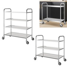 Stainless Steel 2/3/4 Tier Trolley Cart Kitchen Restaurant Serving Catering Rack