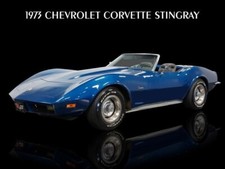 1973 Chevrolet Corvette Stingray in Blue NEW METAL SIGN: 9x12 Ships Free