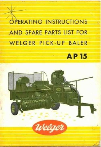 Welger baler ap15 operators - welger,