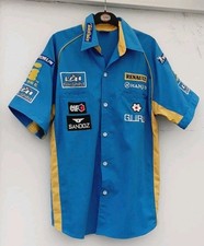 Vintage Renault F 1 Team Spirit Racing Shirt.Turquoise.Yellow. XL. Chest 46"