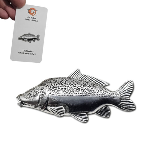 Leather carp pin badge english - pin,