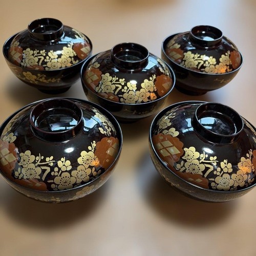 Japanese lacquer soup bowl - japanese,