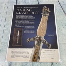 1989 Franklin Mint Viking Knife Vintage Print Ad/Poster Promo Art Magazine Page
