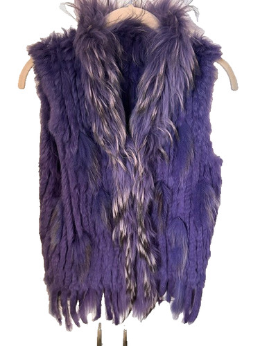 Rabbit fur purple knitted - knitted, vest