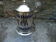 Silver Plated Tea Caddy Vintage Style Made In Sheffield England