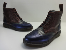 Mens Boots Size 10 DR MARTENS Anthony Tri Colour Blue Grey Brown Brogue Lace Up