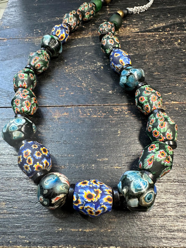 Vintage nepal millefiori beads - vintage,
