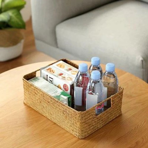 Vintage woven seagrass storage - woven,